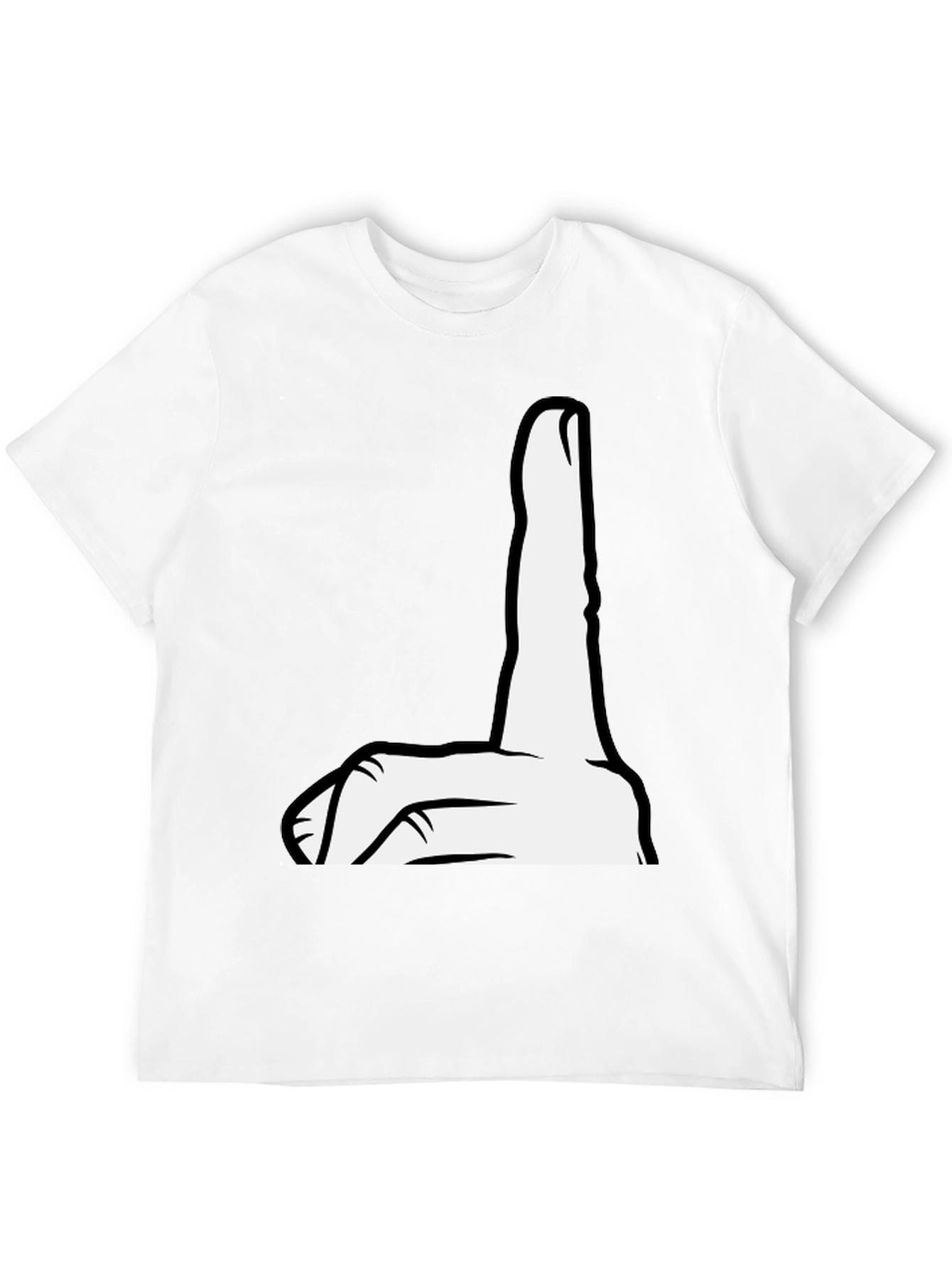 Funny Hand Gesture Graphic Tee - Black