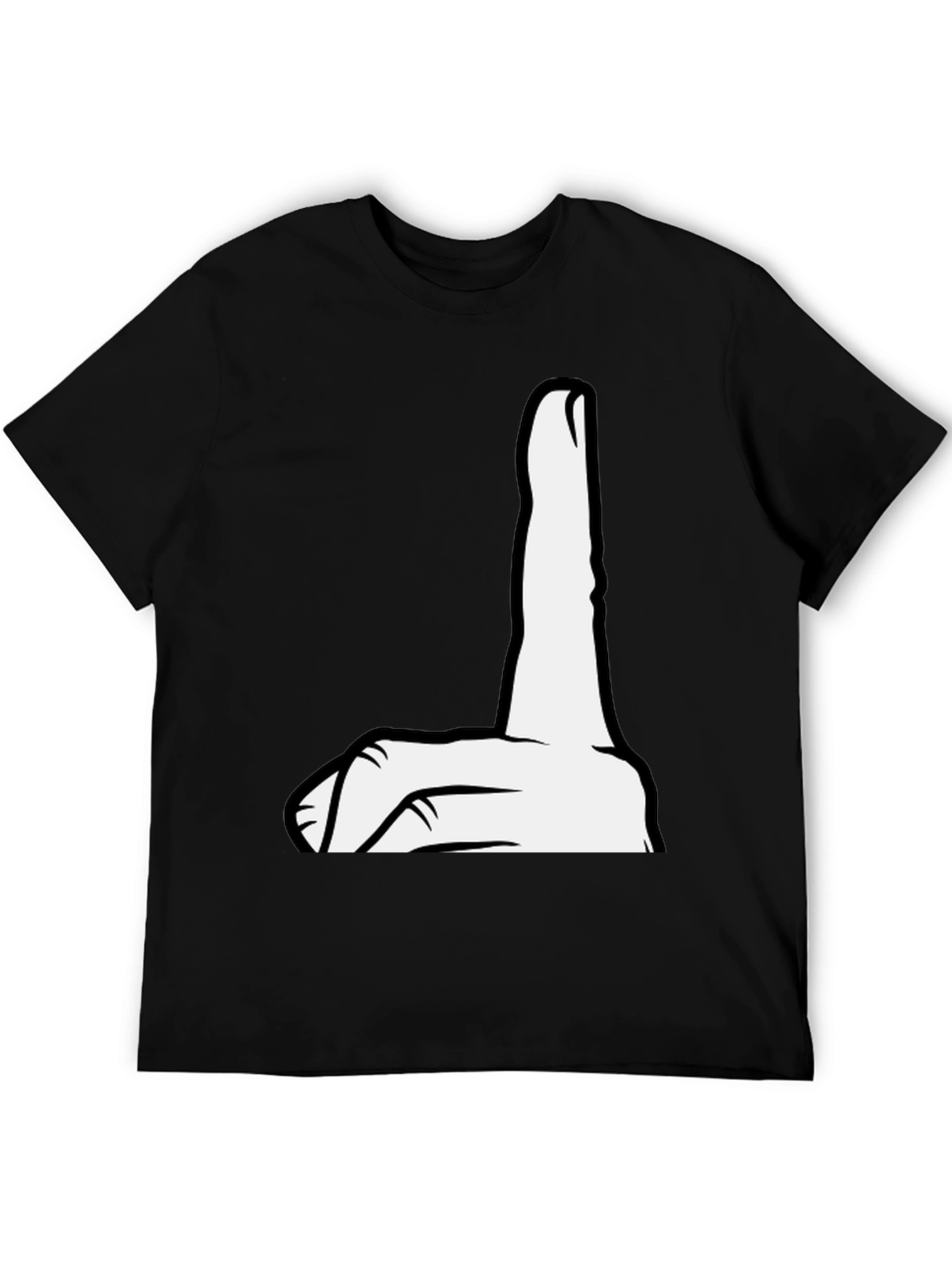 Funny Hand Gesture Graphic Tee - Black