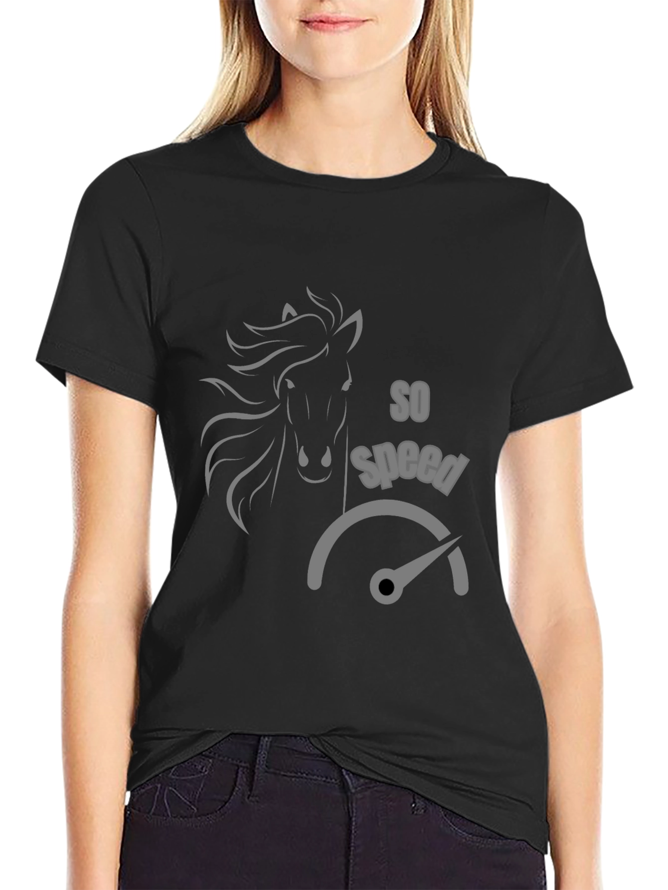 So Speed Horse T-Shirt - Black Stylish Tee
