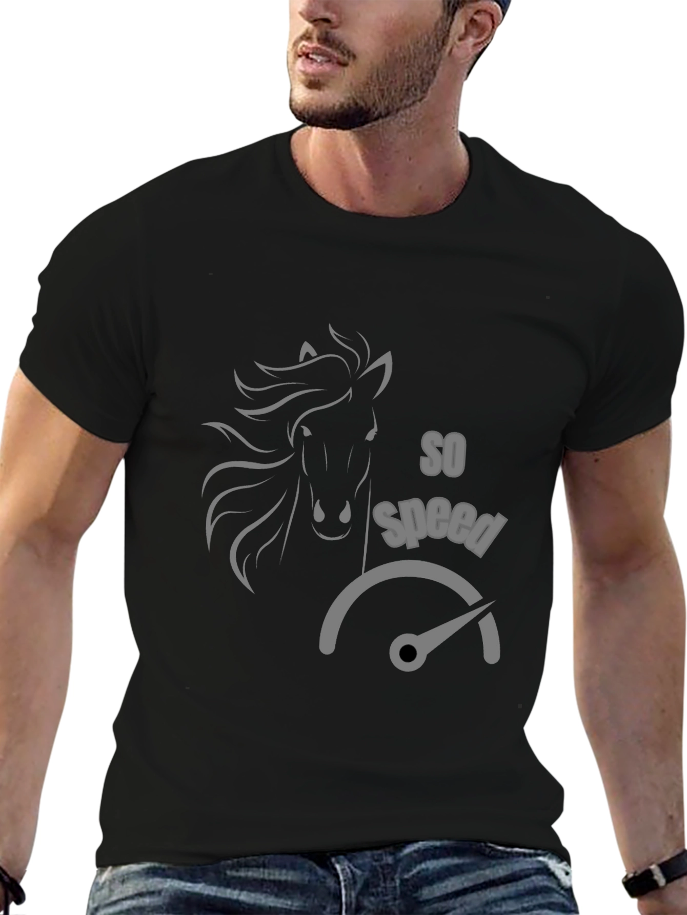So Speed Horse T-Shirt - Black Stylish Tee
