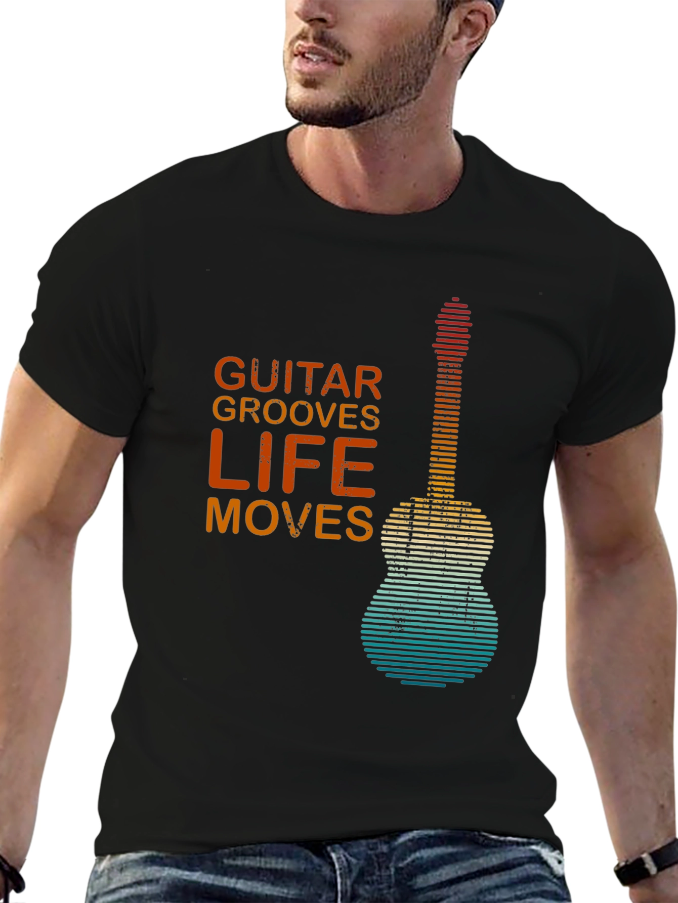 Guitar Grooves Life Moves Graphic T-Shirt
