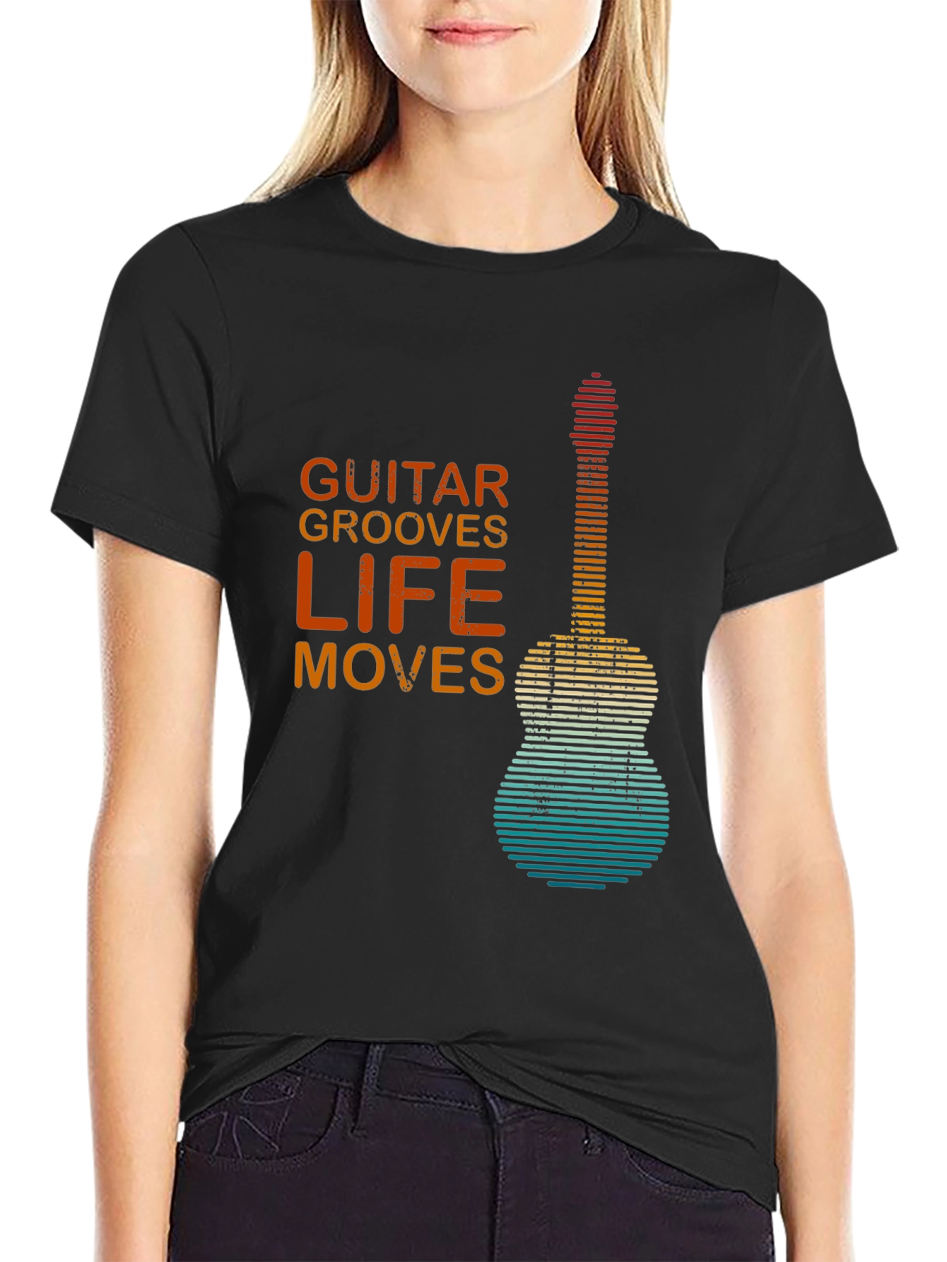 Guitar Grooves Life Moves Graphic T-Shirt