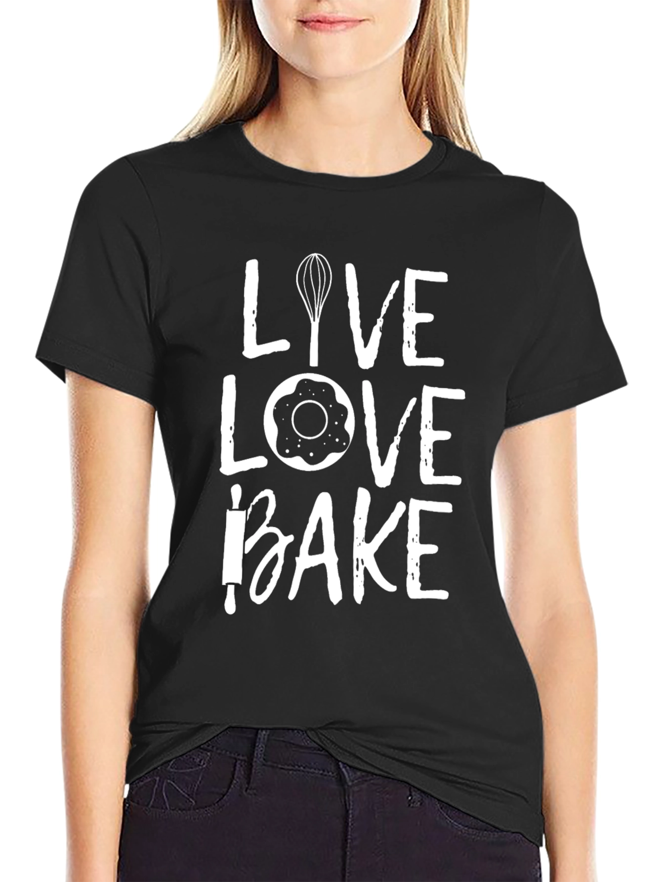 Live Love Bake T-Shirt - Baking Enthusiast Apparel