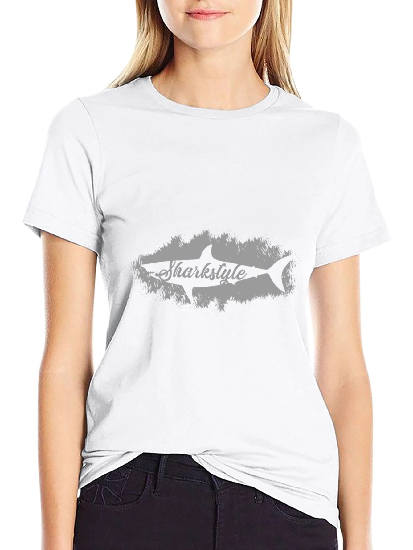 Sharkstyle Graphic Print Black T-Shirt