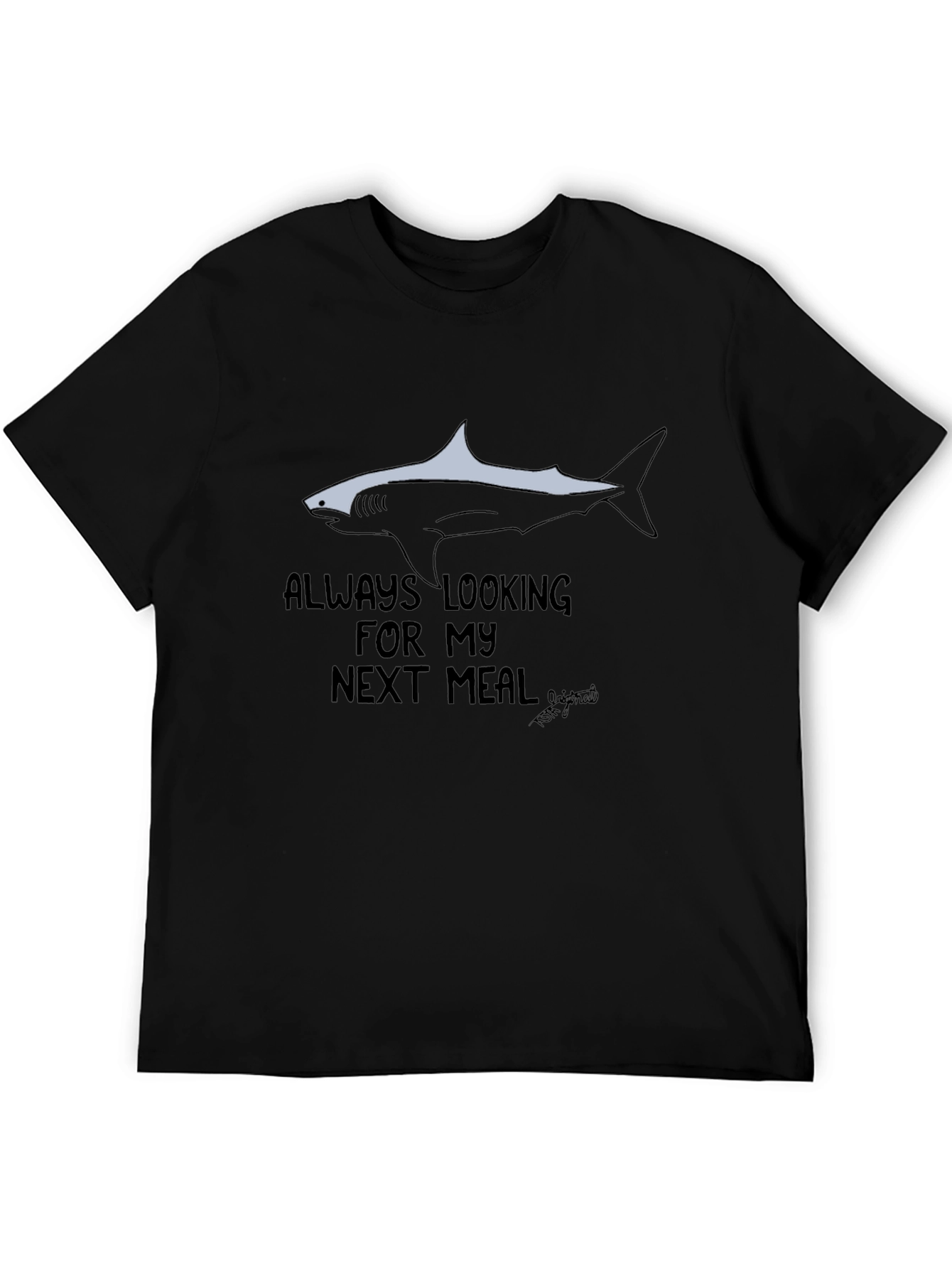 Always Looking Shark Graphic Black T-Shirt