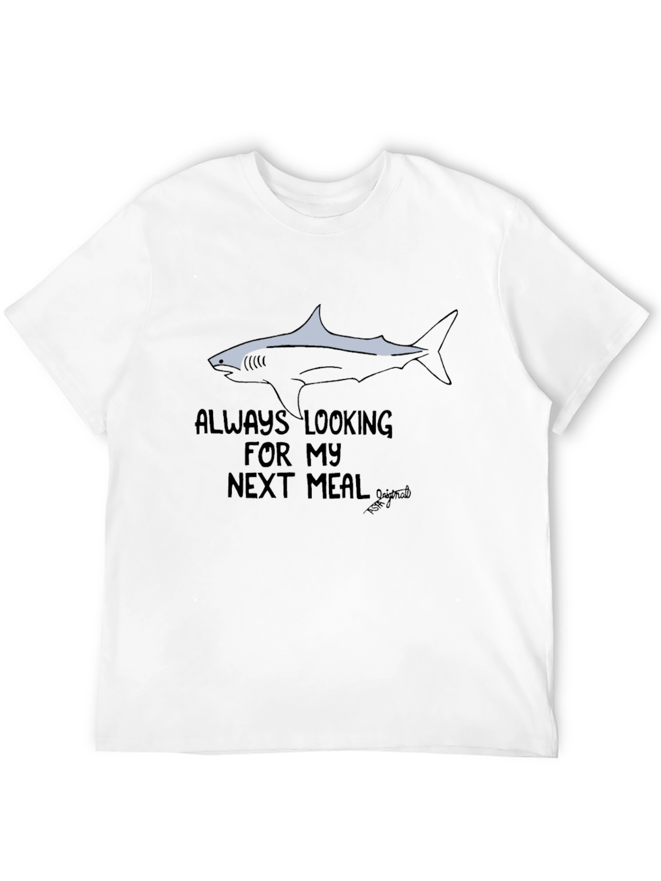 Always Looking Shark Graphic Black T-Shirt