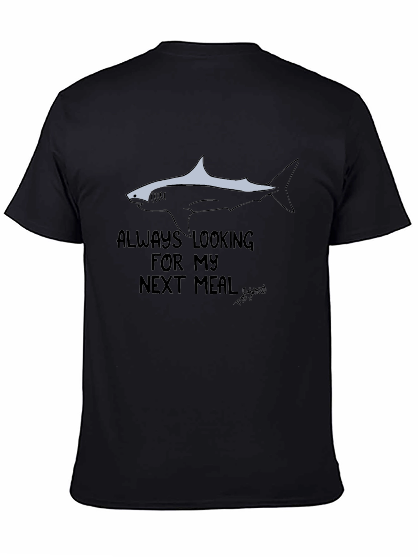 Always Looking Shark Graphic Black T-Shirt