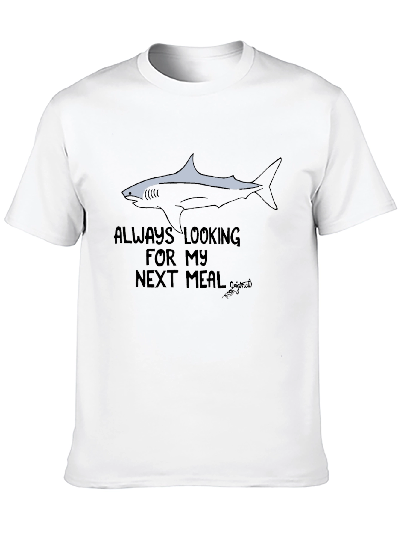 Always Looking Shark Graphic Black T-Shirt