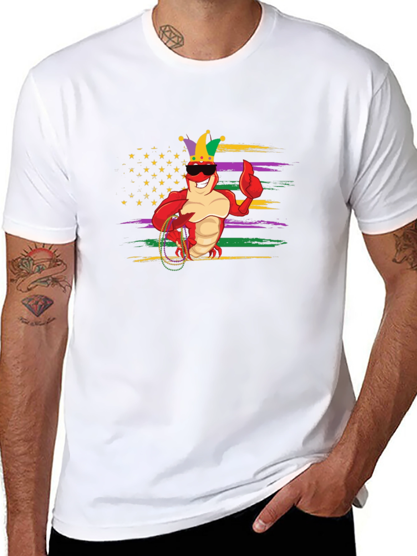 Mardi Gras Lobster T-Shirt - Black