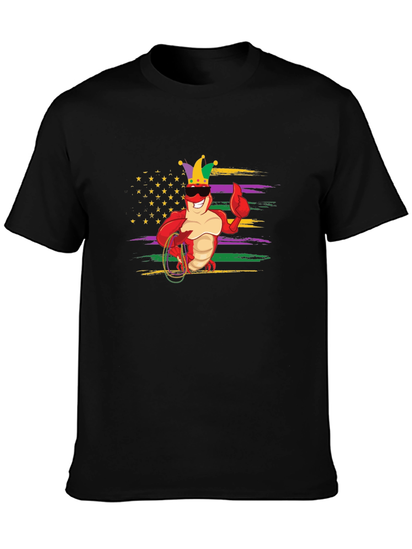 Mardi Gras Lobster T-Shirt - Black