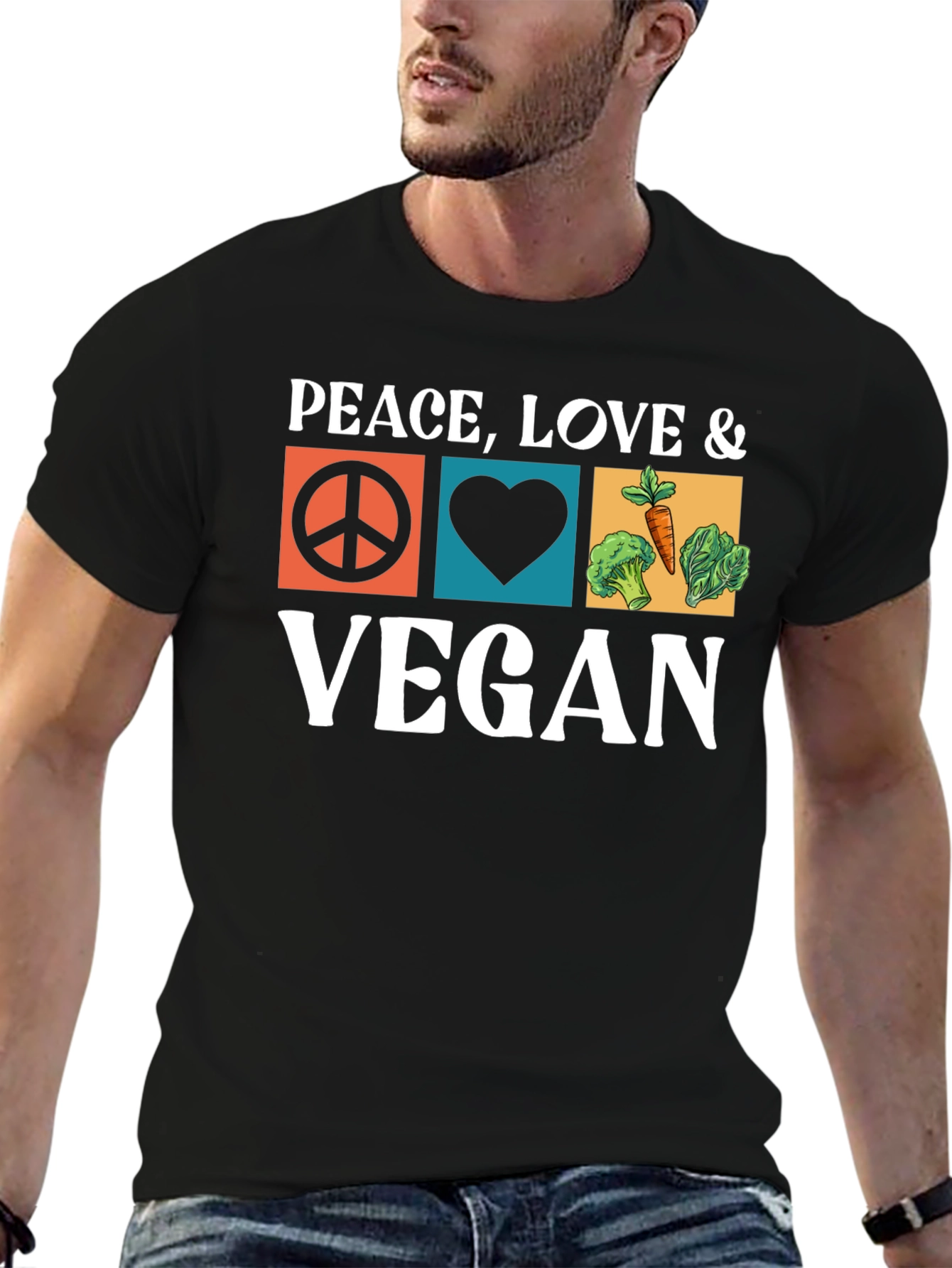 Peace Love Vegan T-Shirt - Unisex