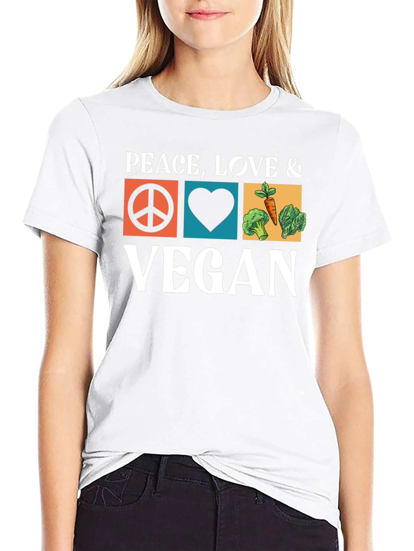 Peace Love Vegan T-Shirt - Unisex