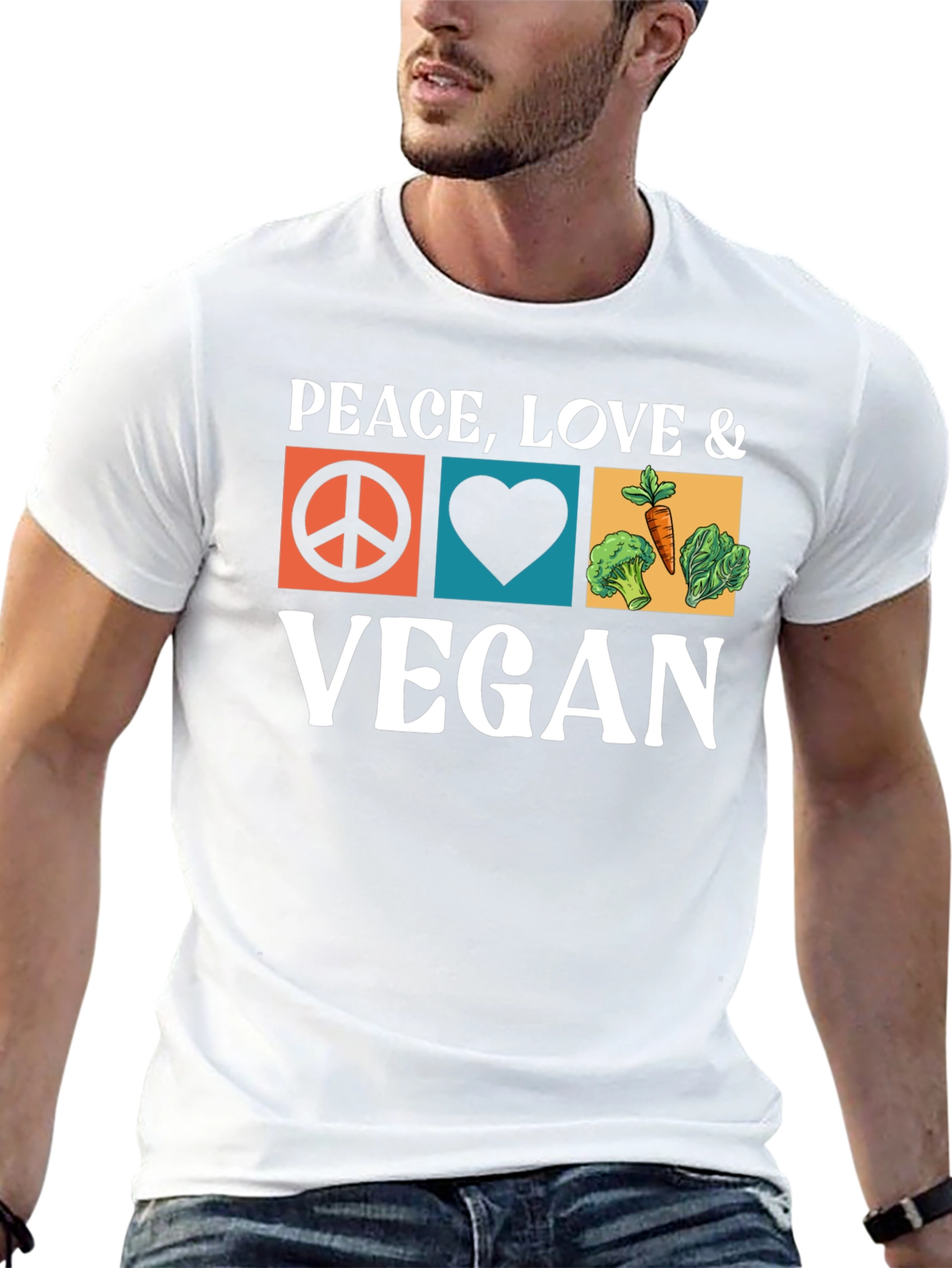 Peace Love Vegan T-Shirt - Unisex