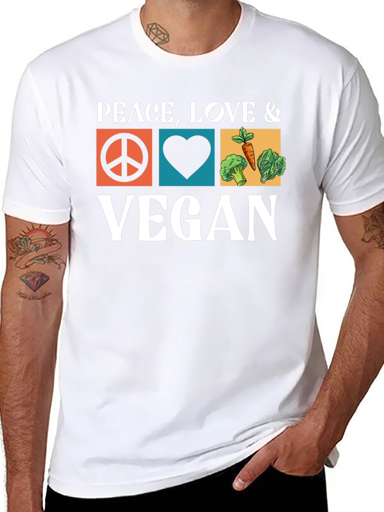 Peace Love Vegan T-Shirt - Unisex