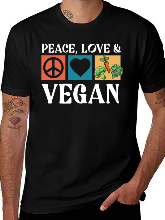 Peace Love Vegan T-Shirt - Unisex