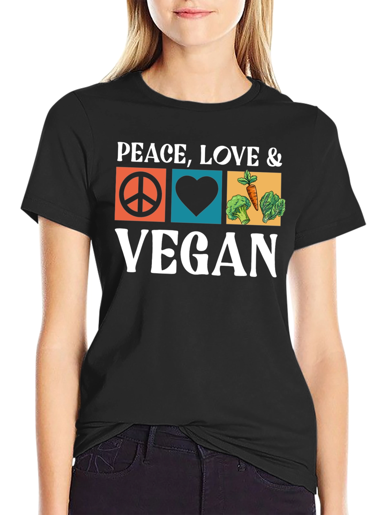 Peace Love Vegan T-Shirt - Unisex