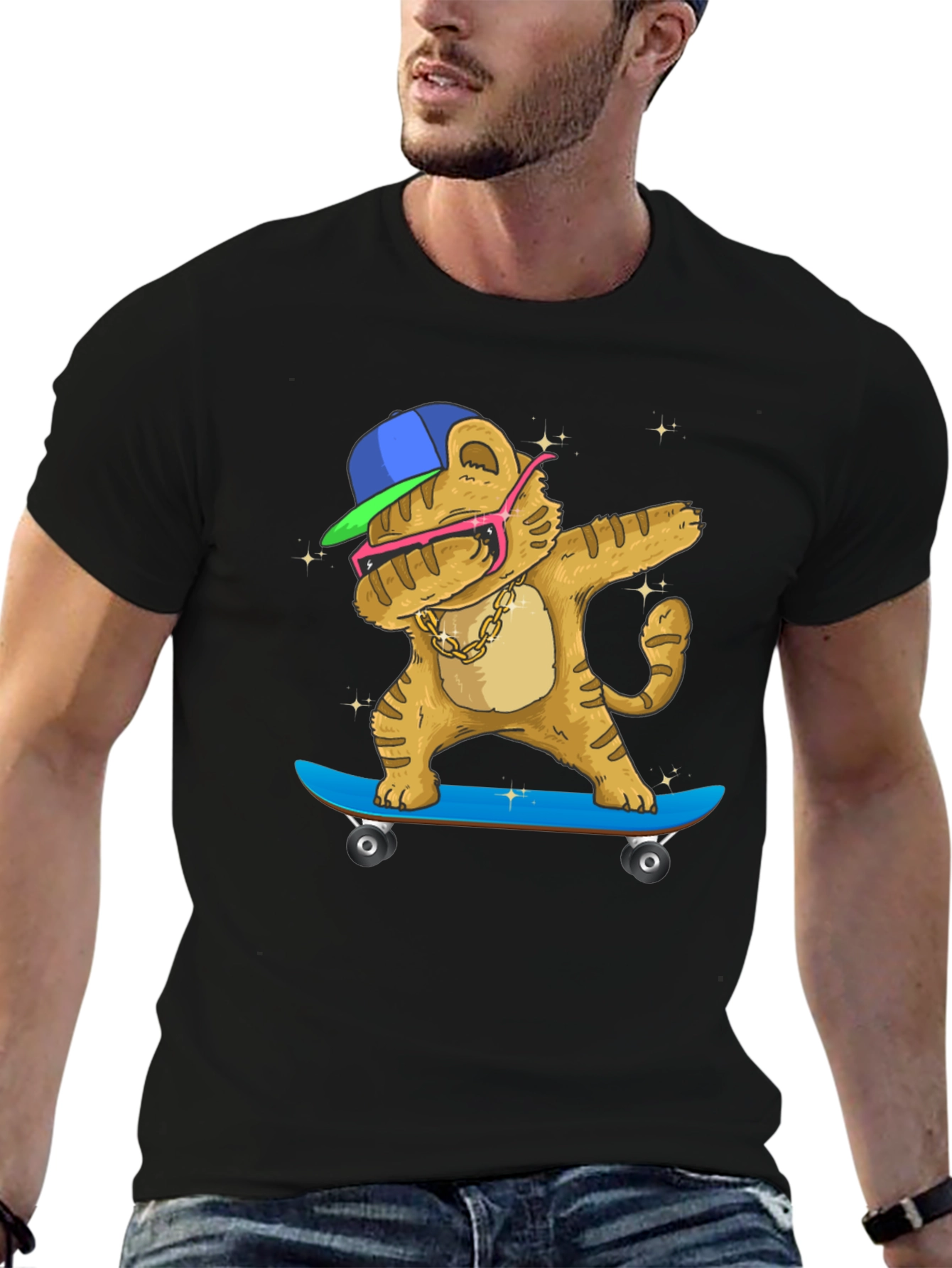 Dabbing Tiger Skateboard T-Shirt