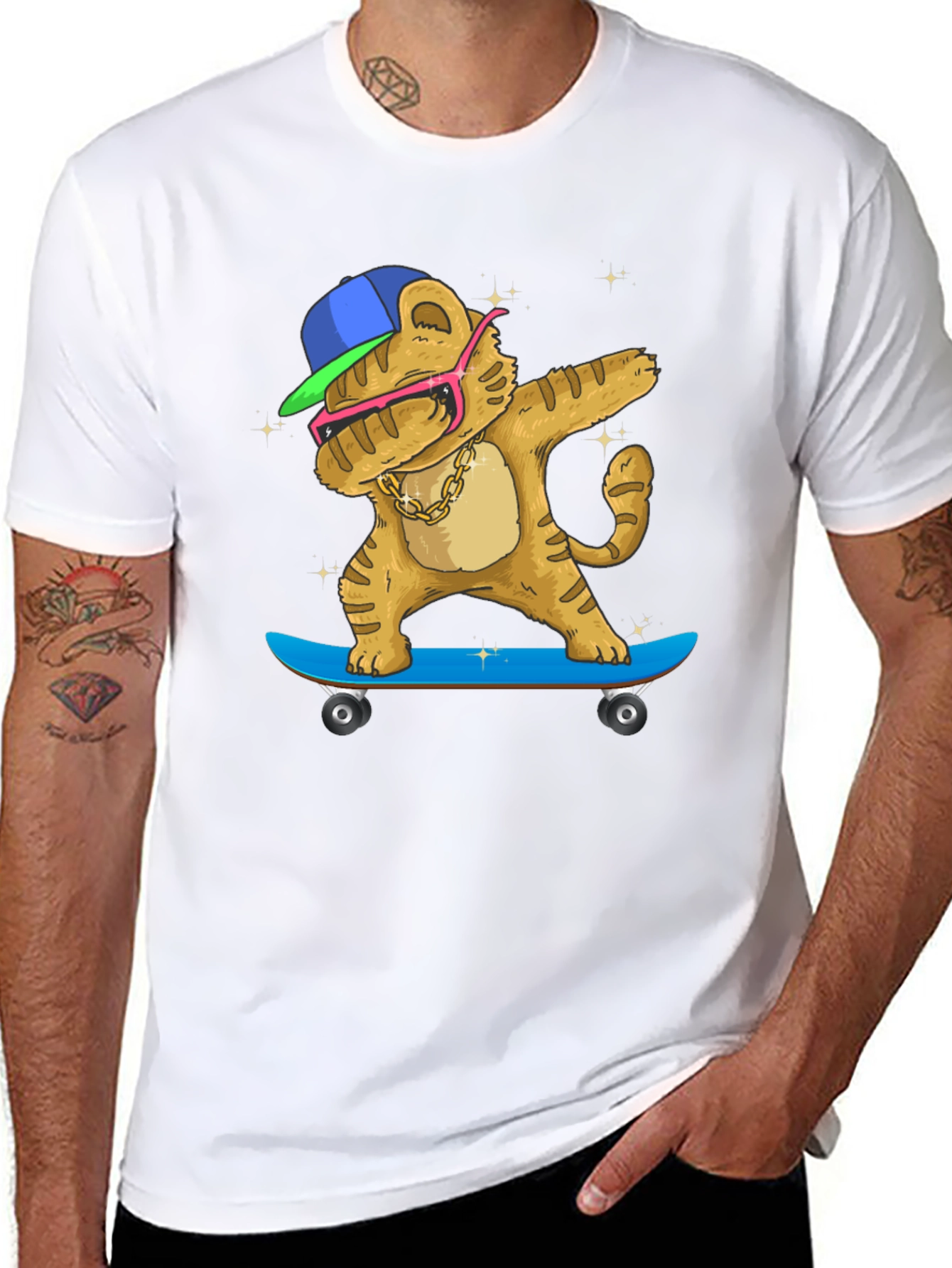 Dabbing Tiger Skateboard T-Shirt