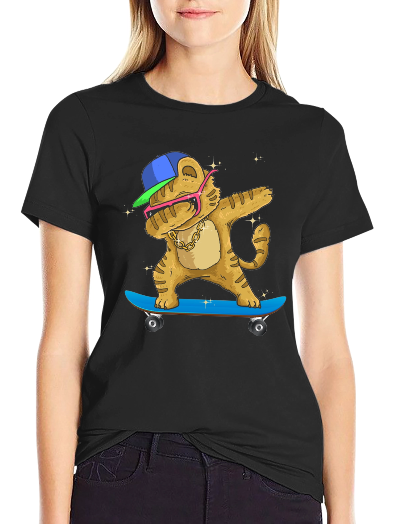 Dabbing Tiger Skateboard T-Shirt