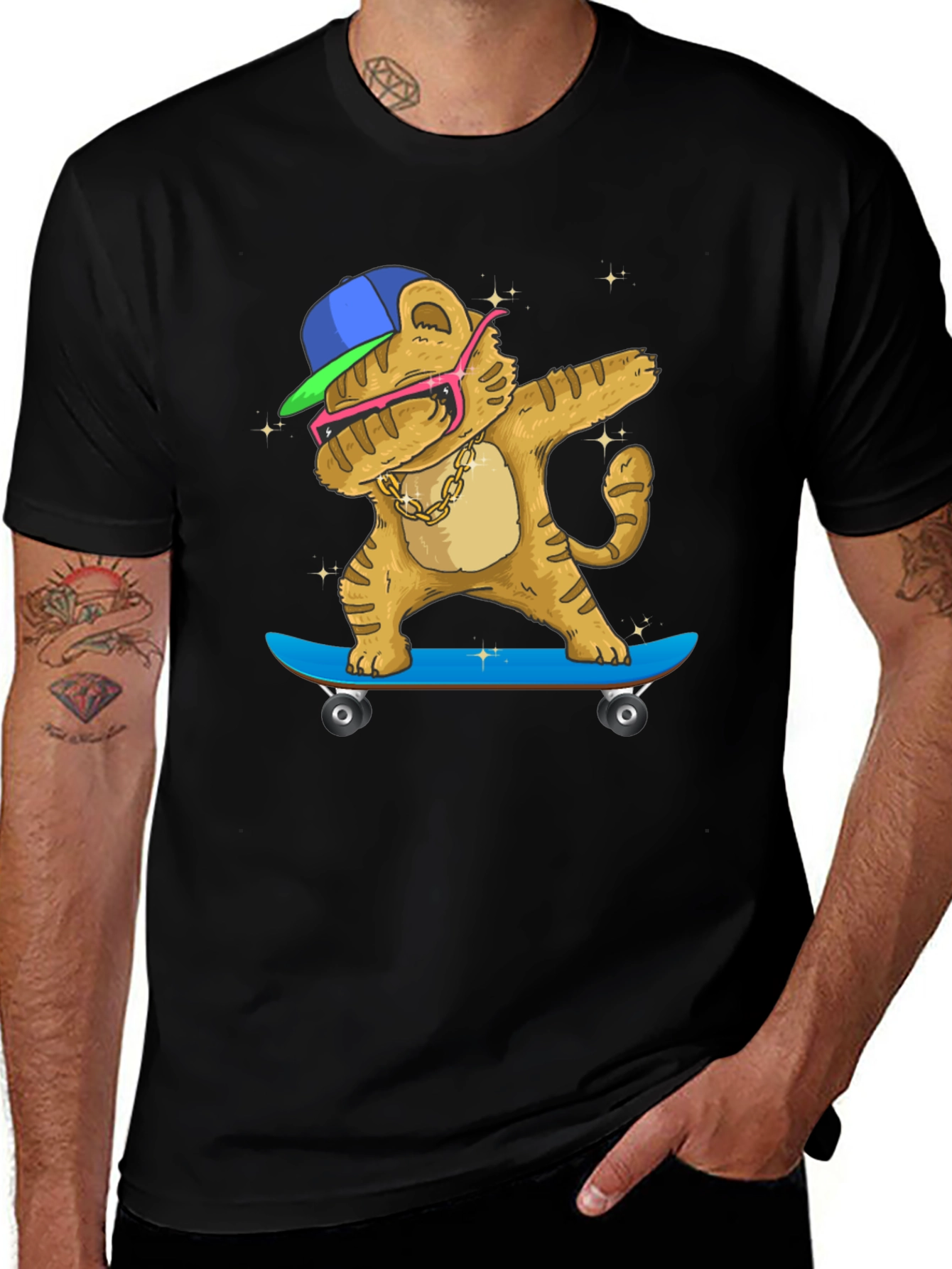 Dabbing Tiger Skateboard T-Shirt
