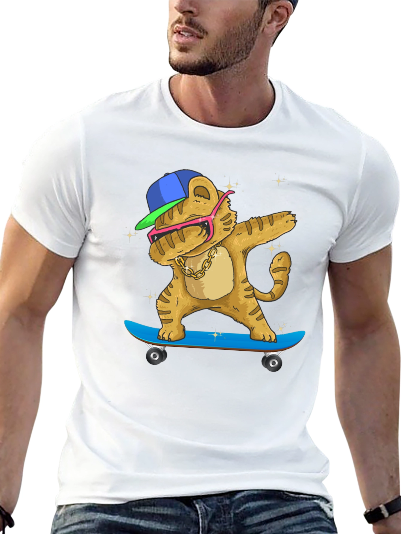 Dabbing Tiger Skateboard T-Shirt