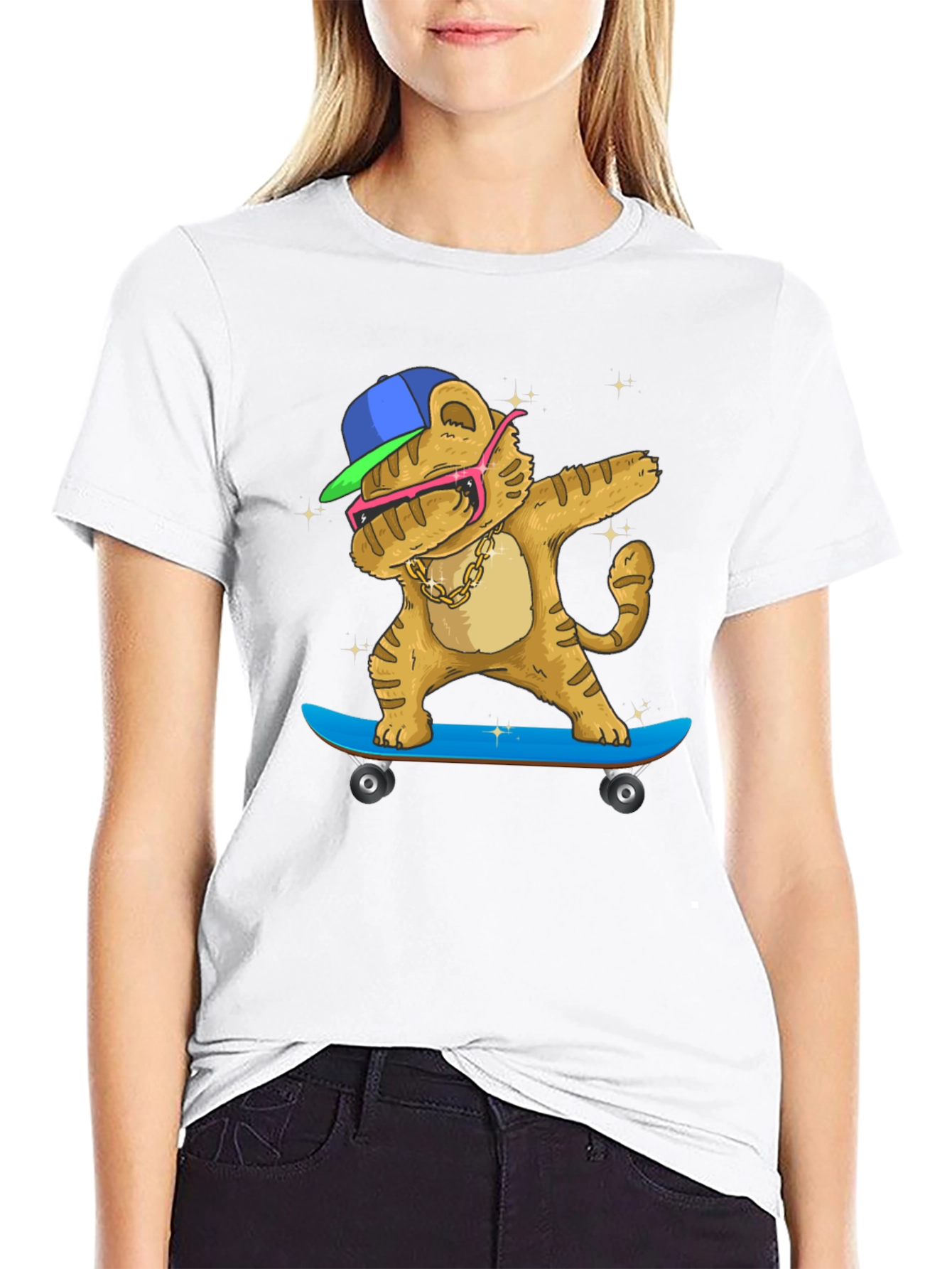 Dabbing Tiger Skateboard T-Shirt