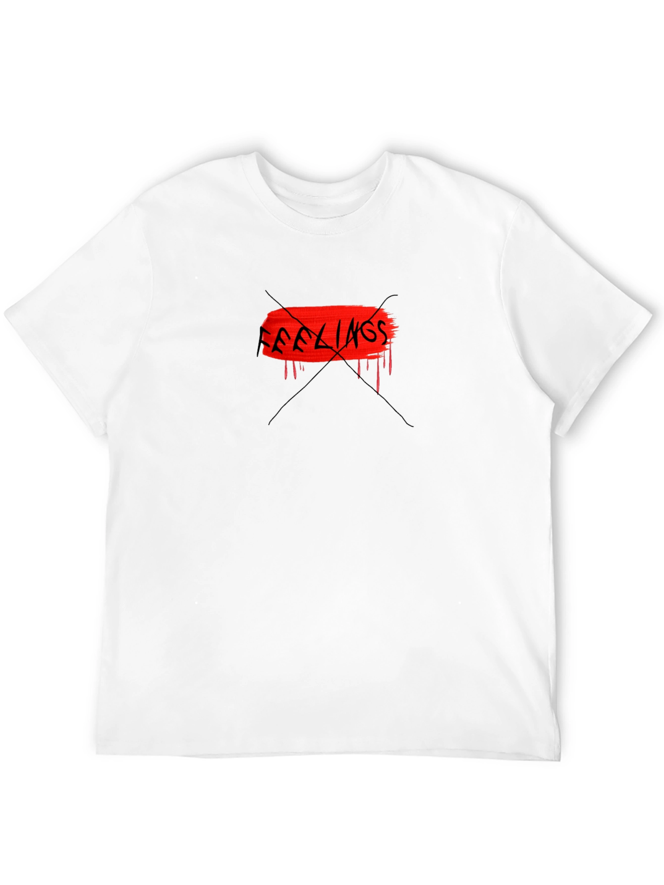 Edgy Black Tee - No Feelings Graphic