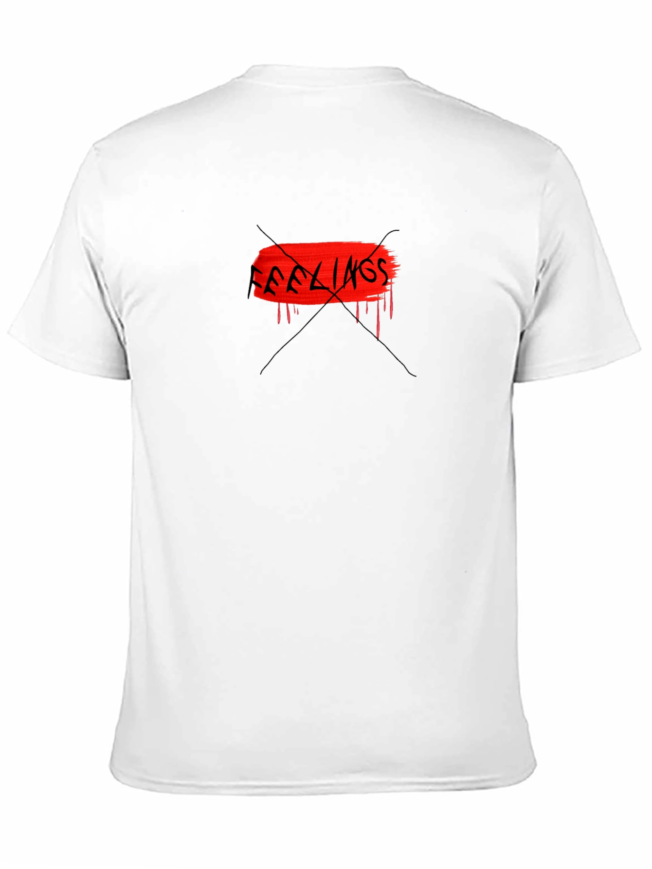 Edgy Black Tee - No Feelings Graphic