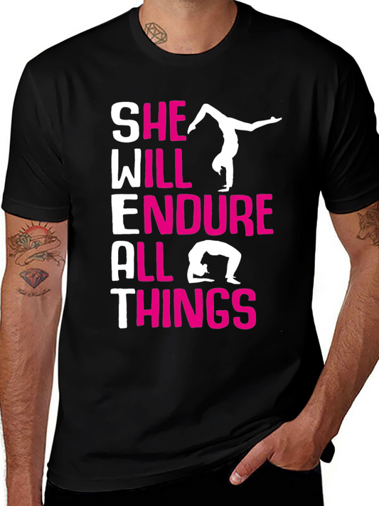 She Will Endure All Things Gymnastics T-Shirt