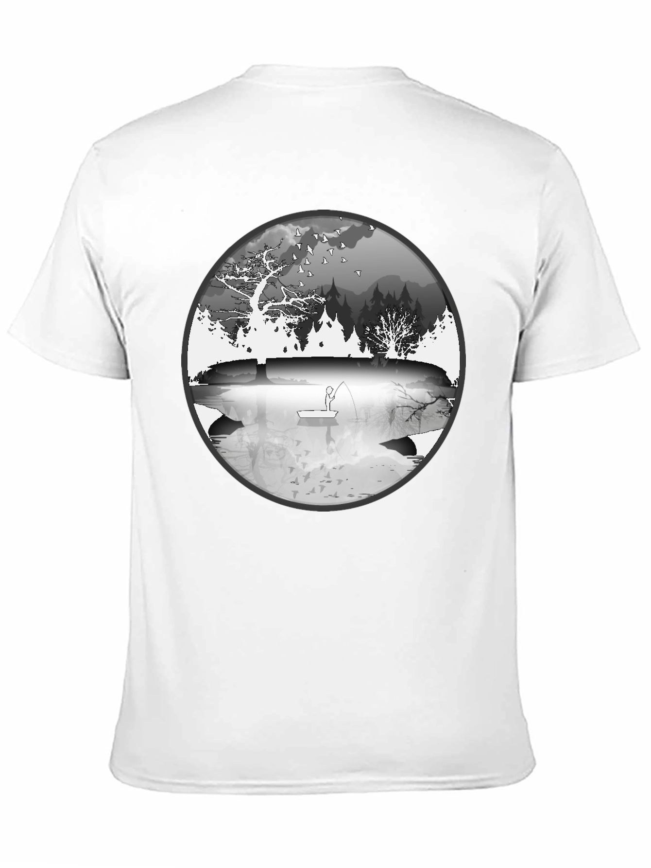Nature Fisherman Graphic Tee - Classic Black