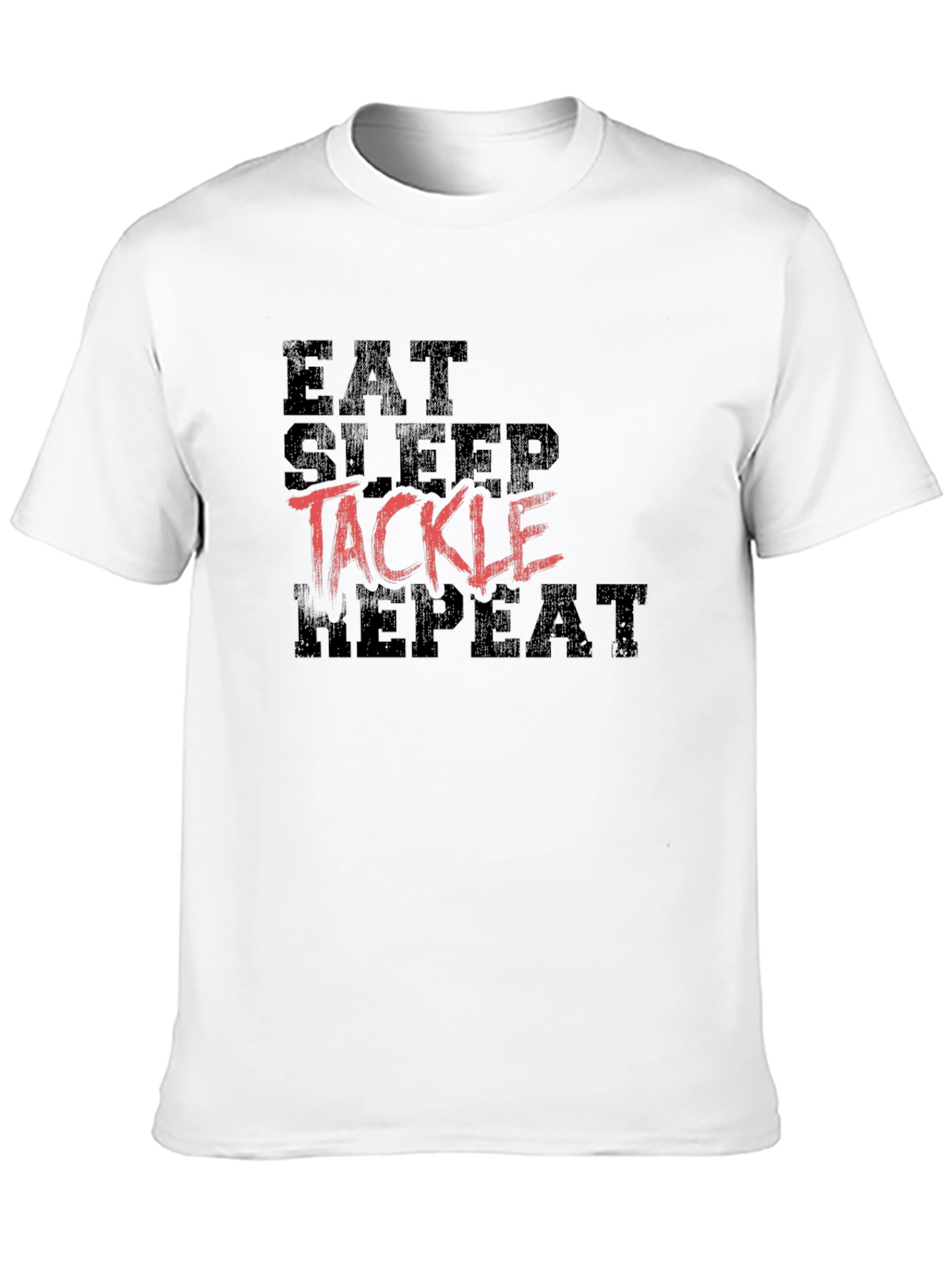 Eat Sleep Tackle Repeat Black T-Shirt