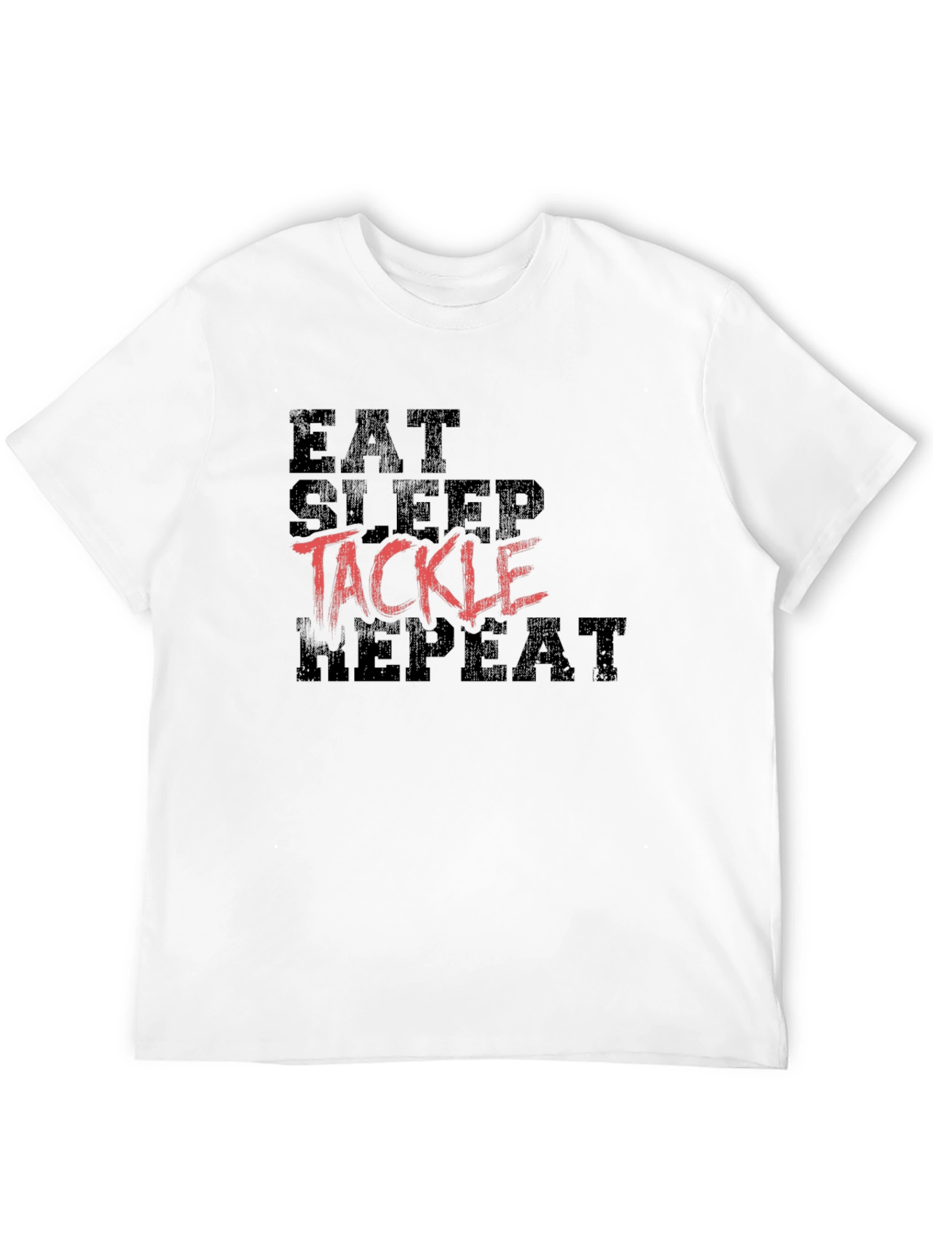 Eat Sleep Tackle Repeat Black T-Shirt