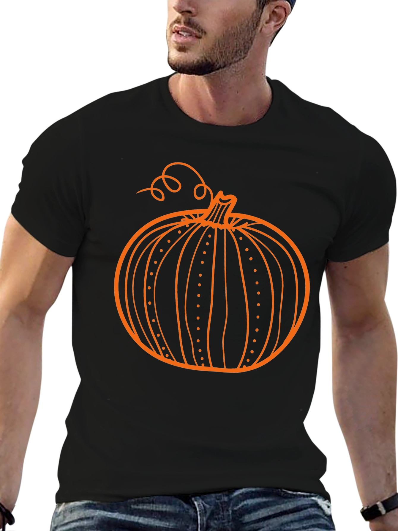 Pumpkin Graphic Black T-Shirt