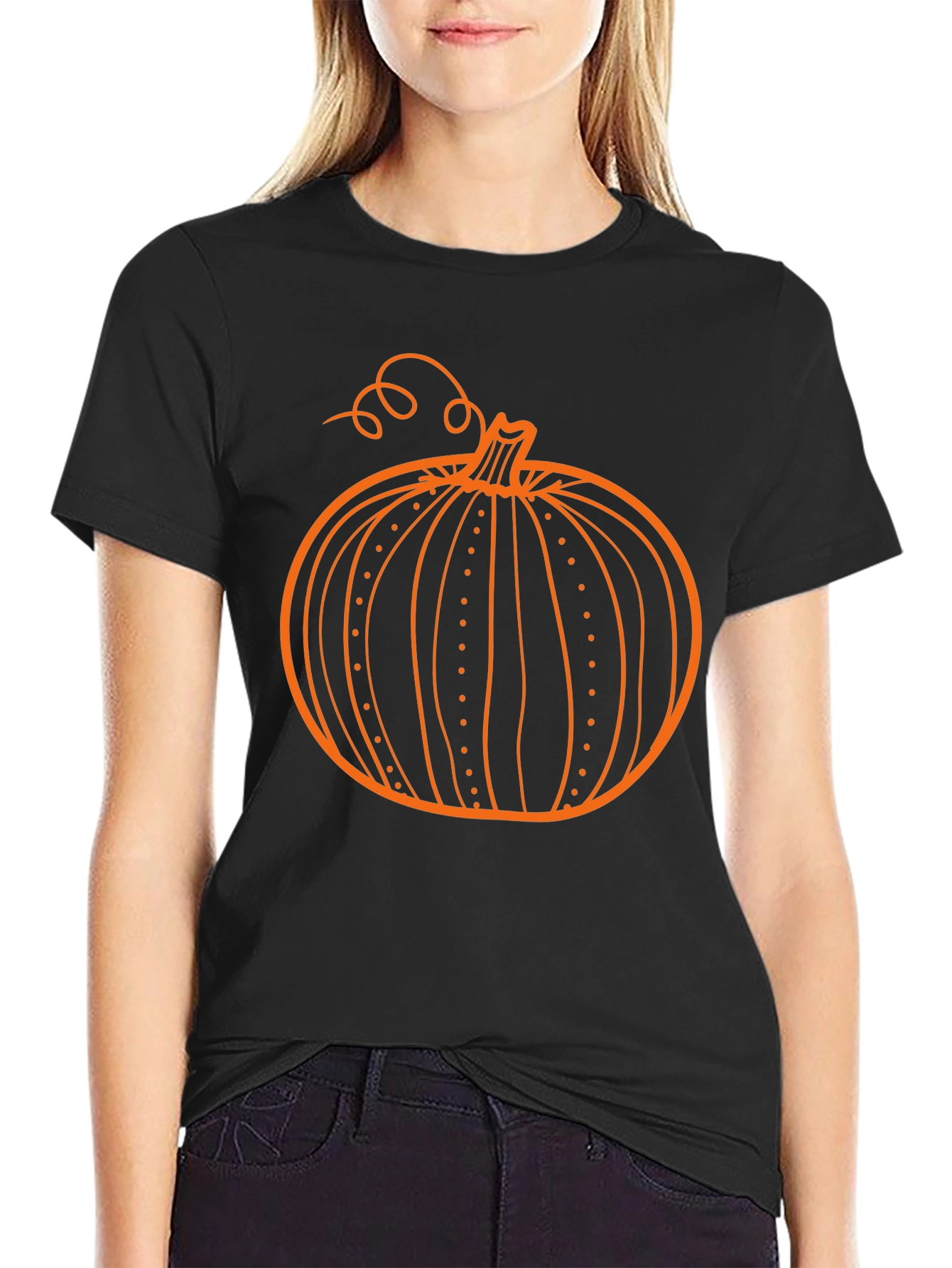 Pumpkin Graphic Black T-Shirt