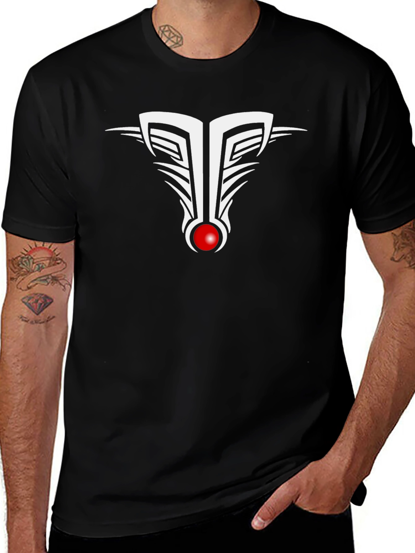 Tribal Design Black T-Shirt