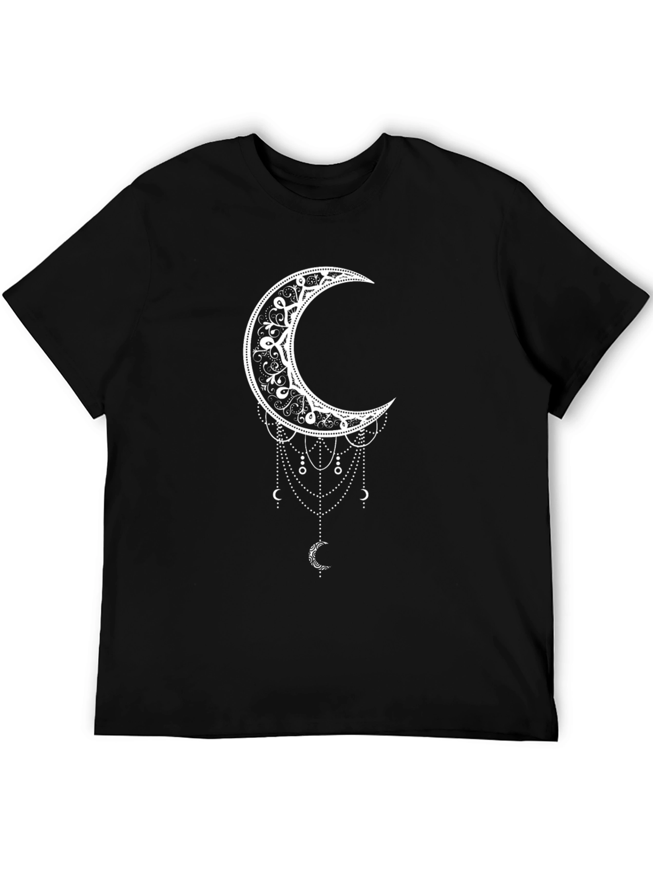 Black Moon Mandala T-Shirt - Celestial Style