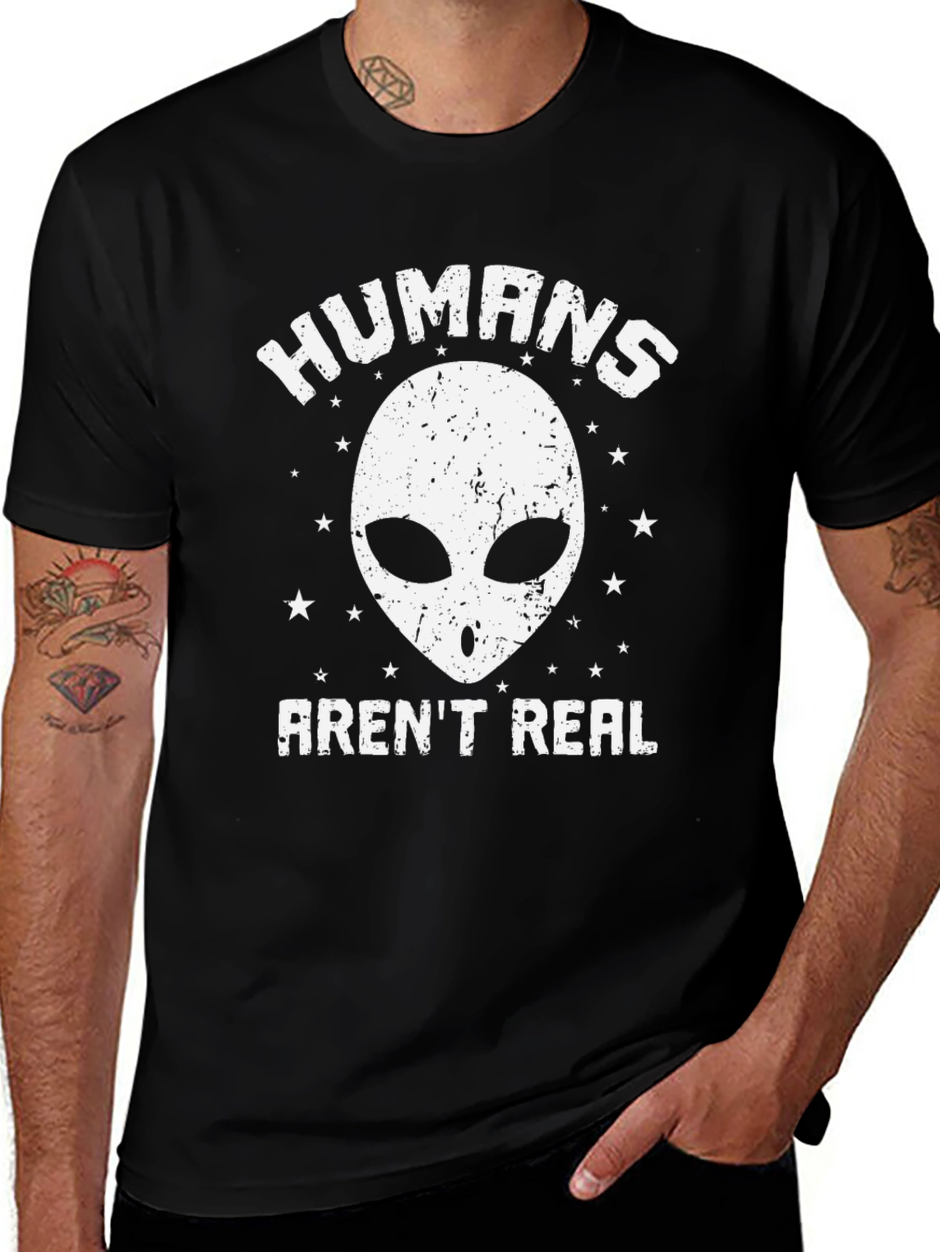 Humans Arent Real Alien T-Shirt