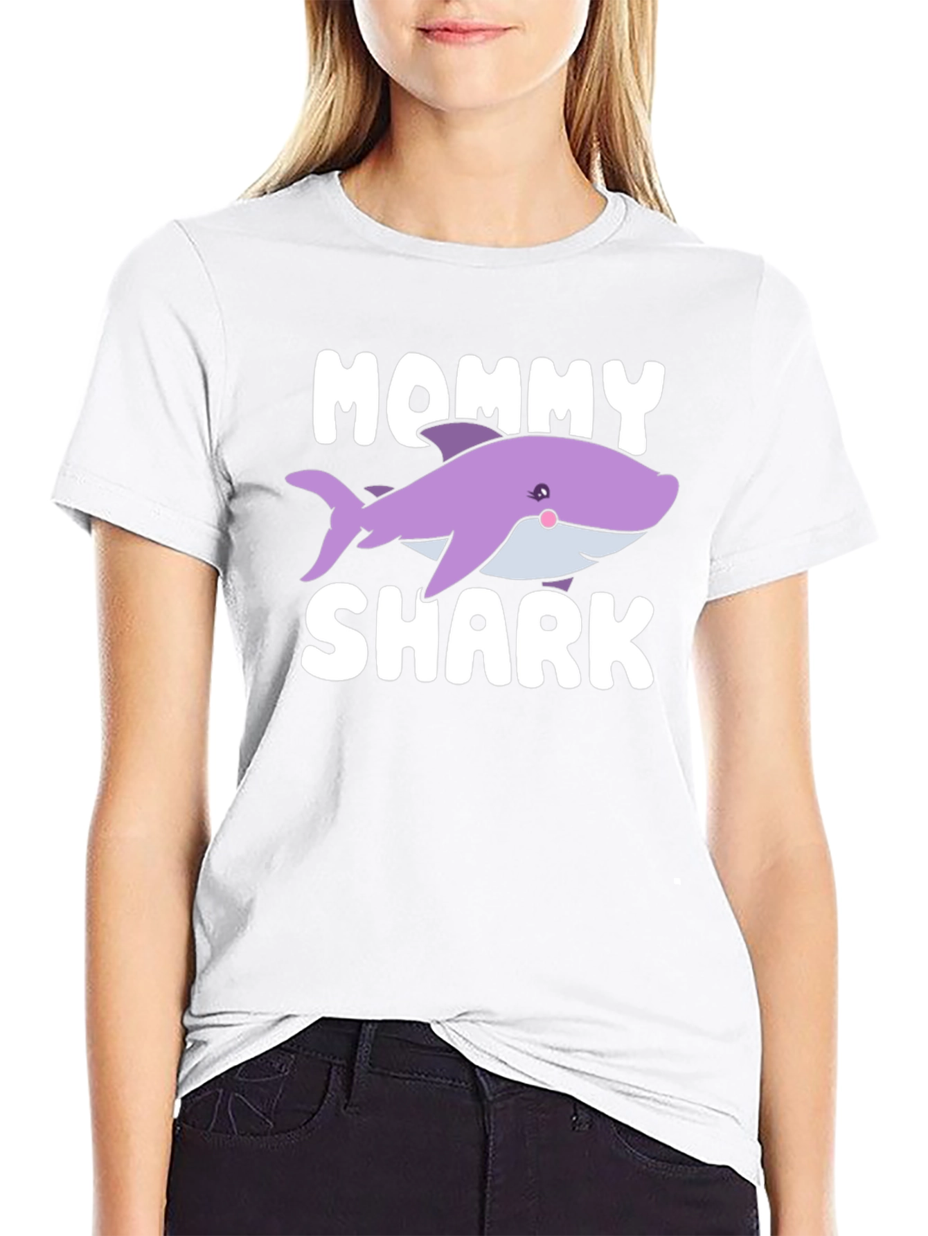 Mommy Shark T-Shirt - Cute Cartoon Shark Design