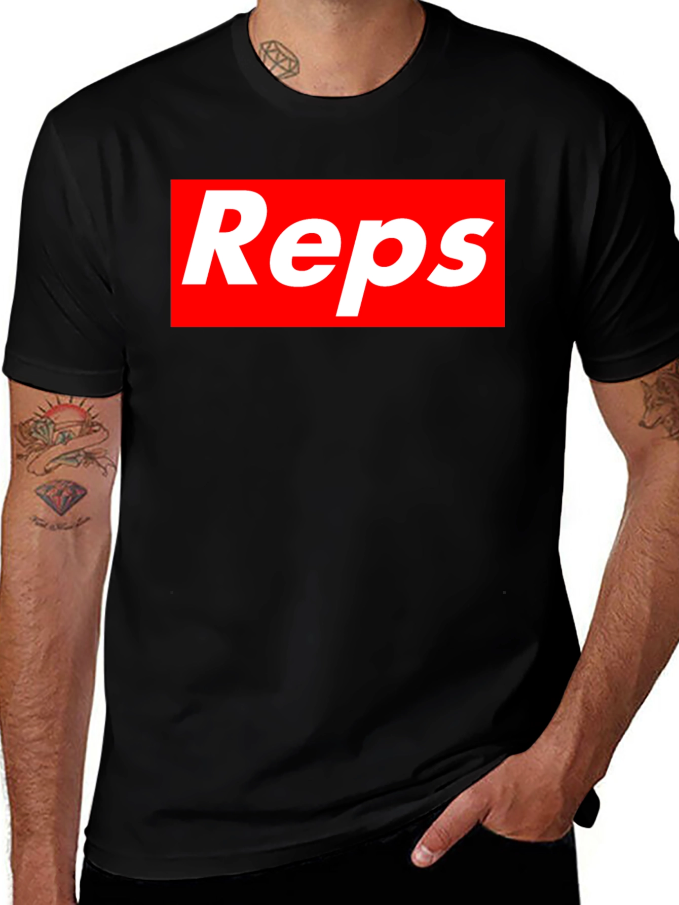 Reps Graphic Tee - Black Cotton Shirt