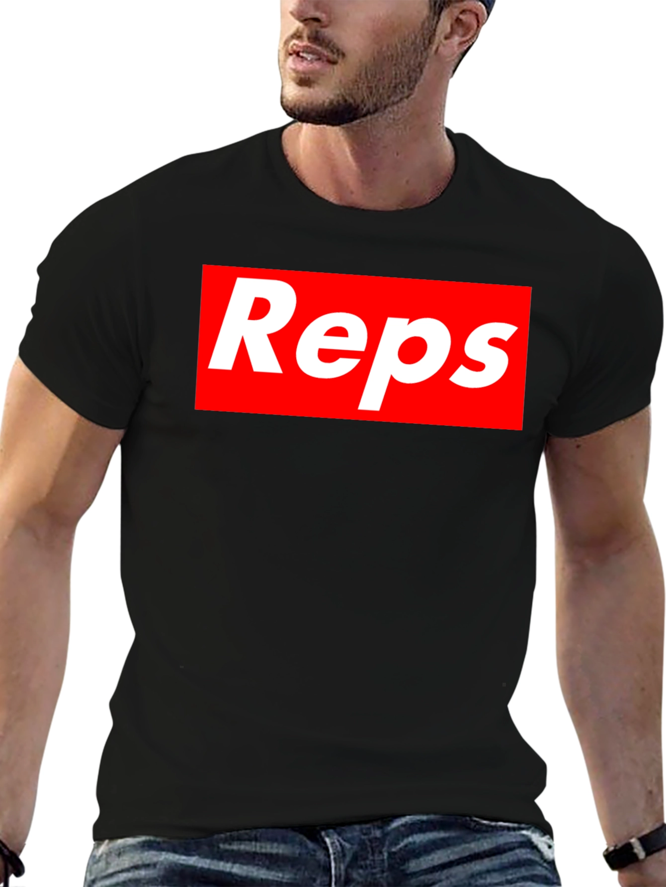 Reps Graphic Tee - Black Cotton Shirt