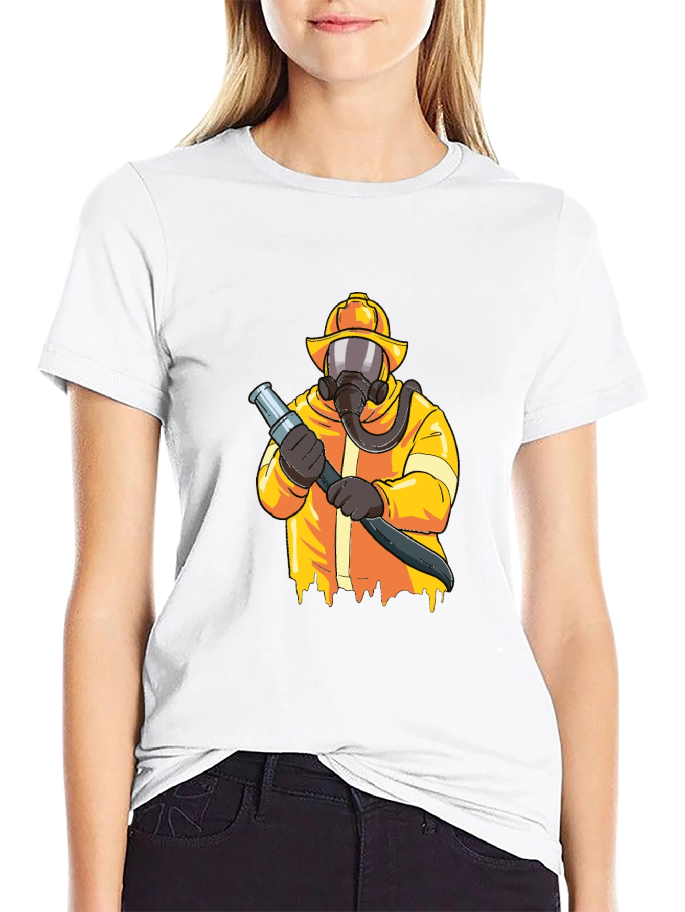 Firefighter Graphic Tee - Black Cotton Blend