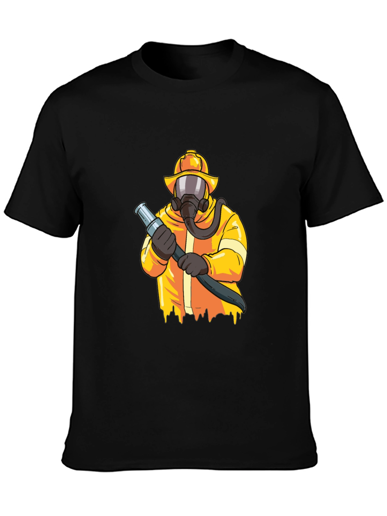 Firefighter Graphic Tee - Black Cotton Blend