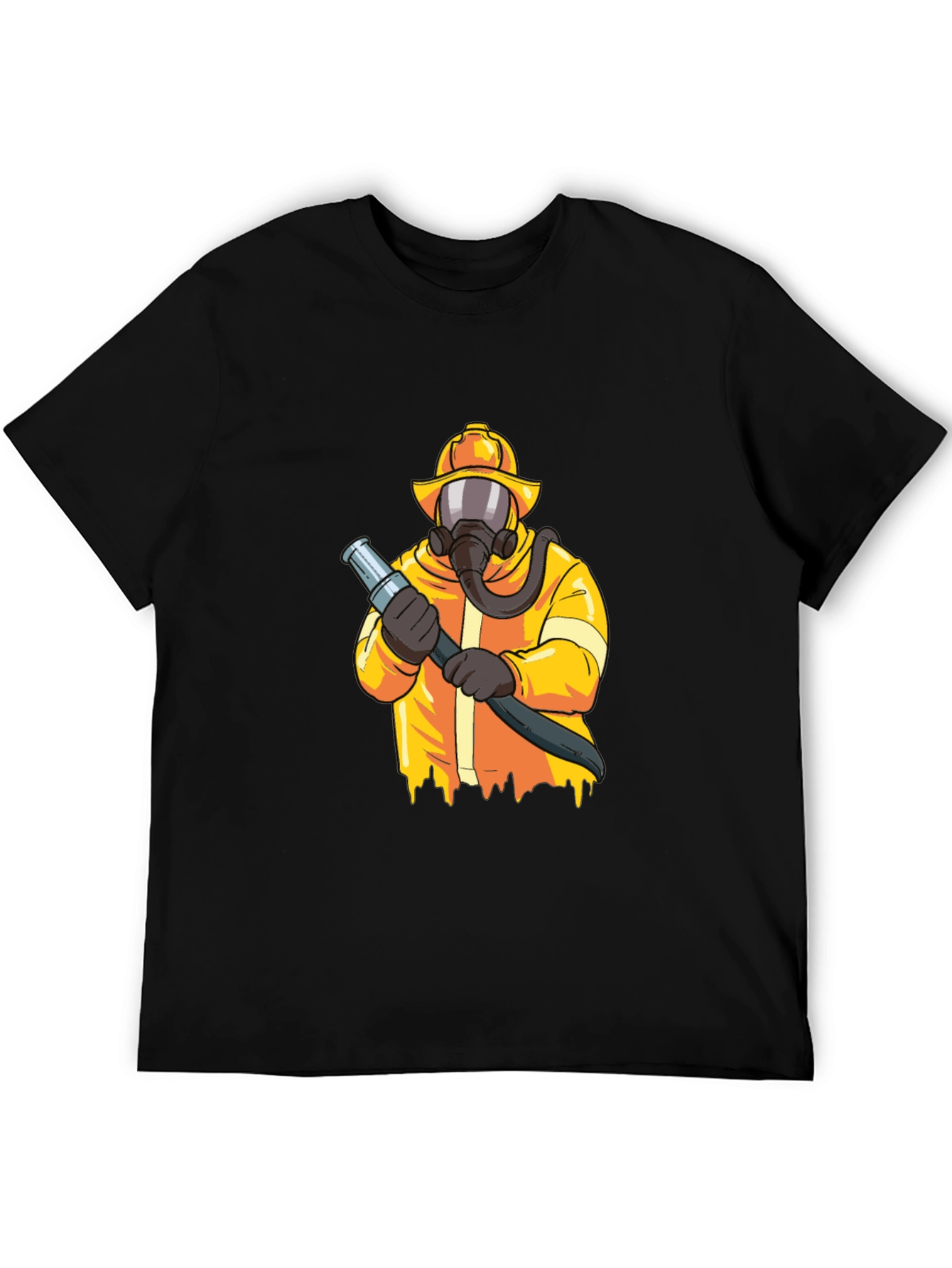 Firefighter Graphic Tee - Black Cotton Blend