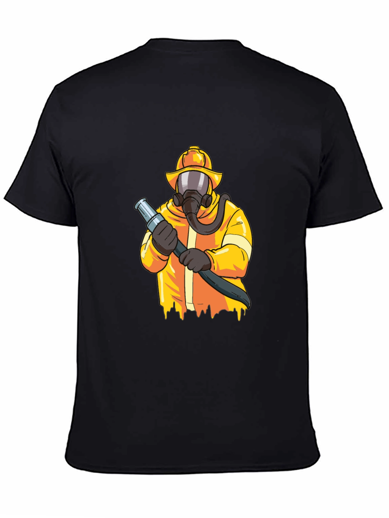 Firefighter Graphic Tee - Black Cotton Blend