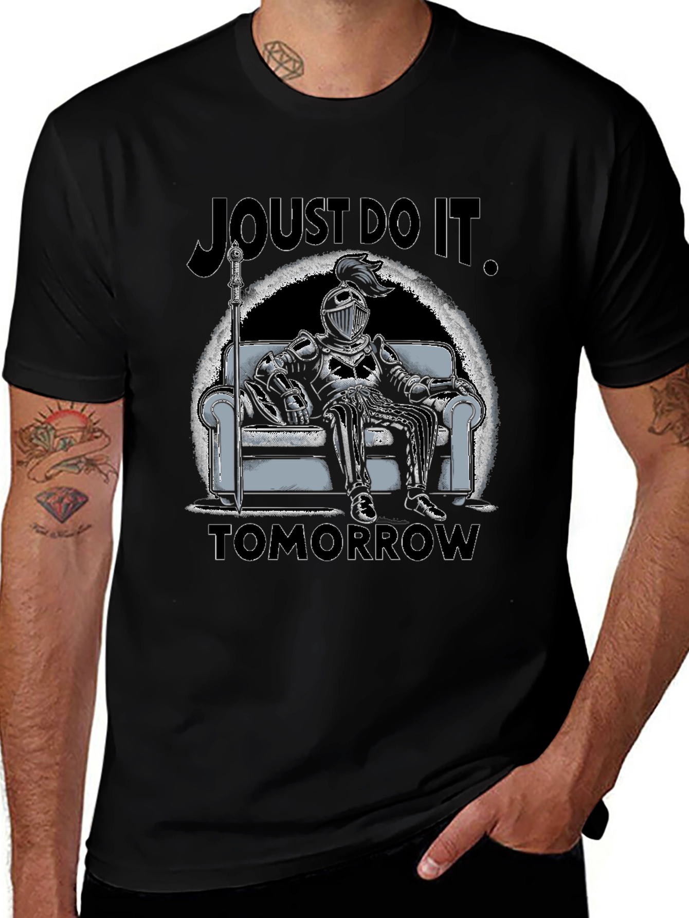 Joust Do It Tomorrow T-Shirt - Knight Design