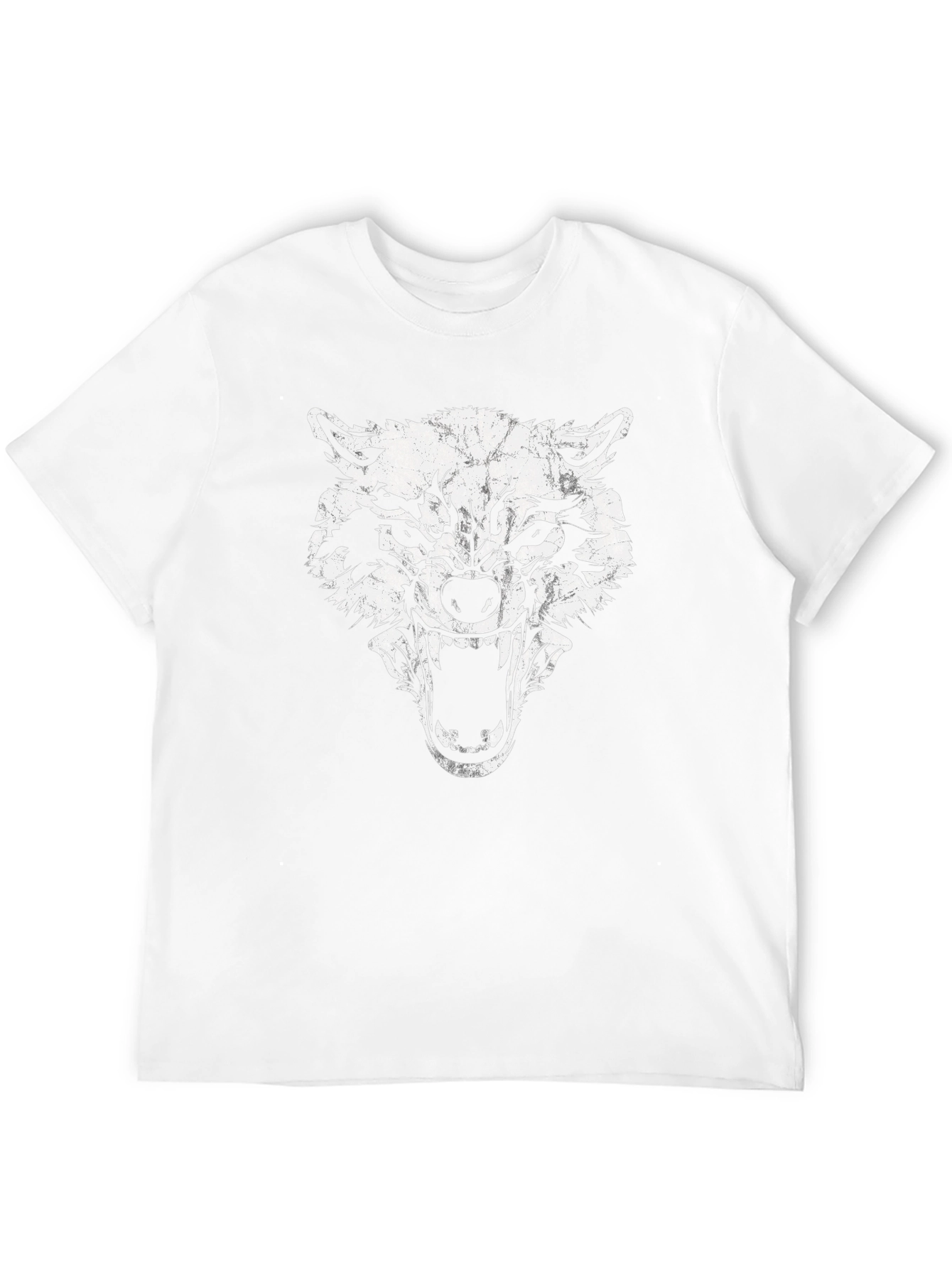 Fierce Wolf Graphic Print Black T-Shirt