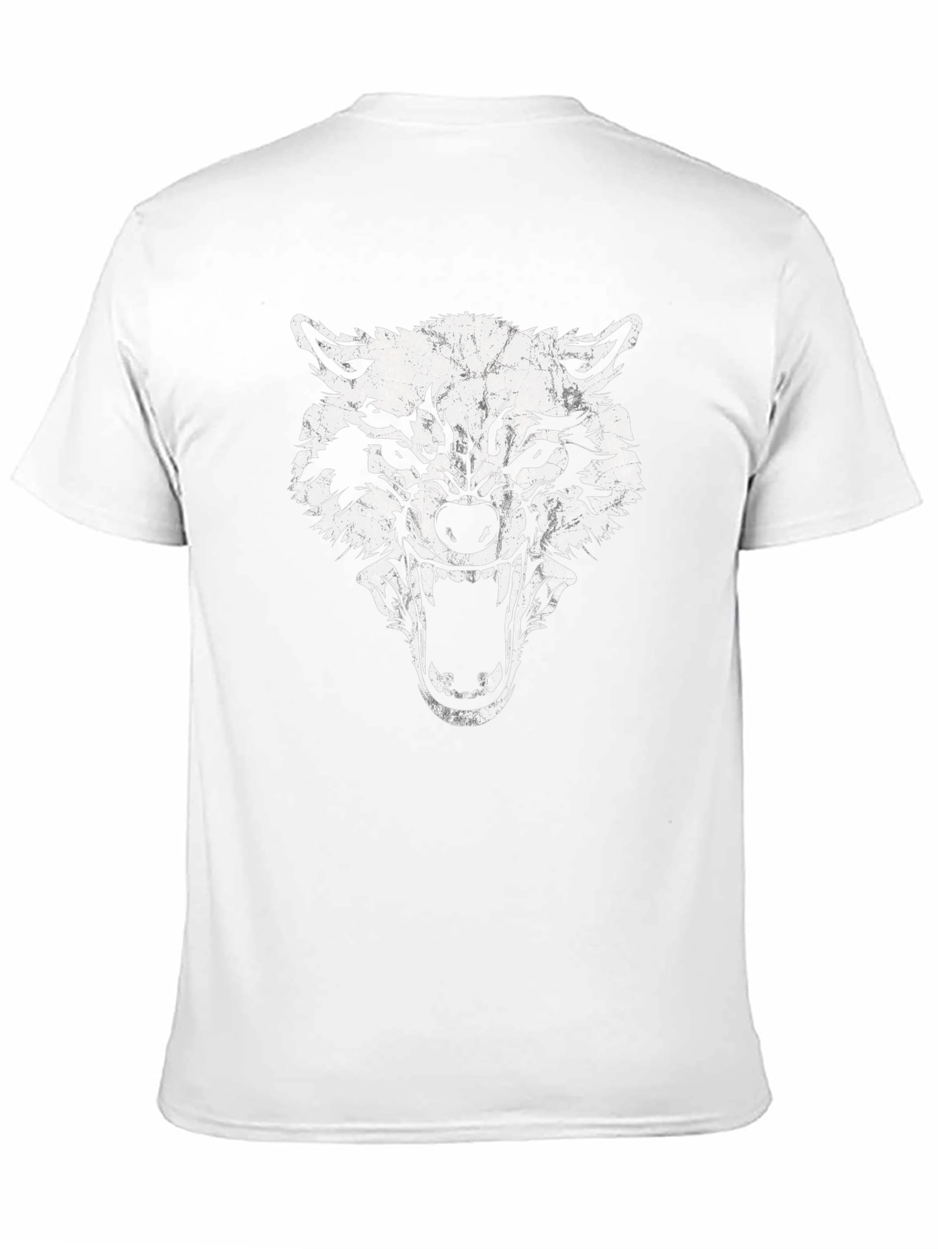 Fierce Wolf Graphic Print Black T-Shirt