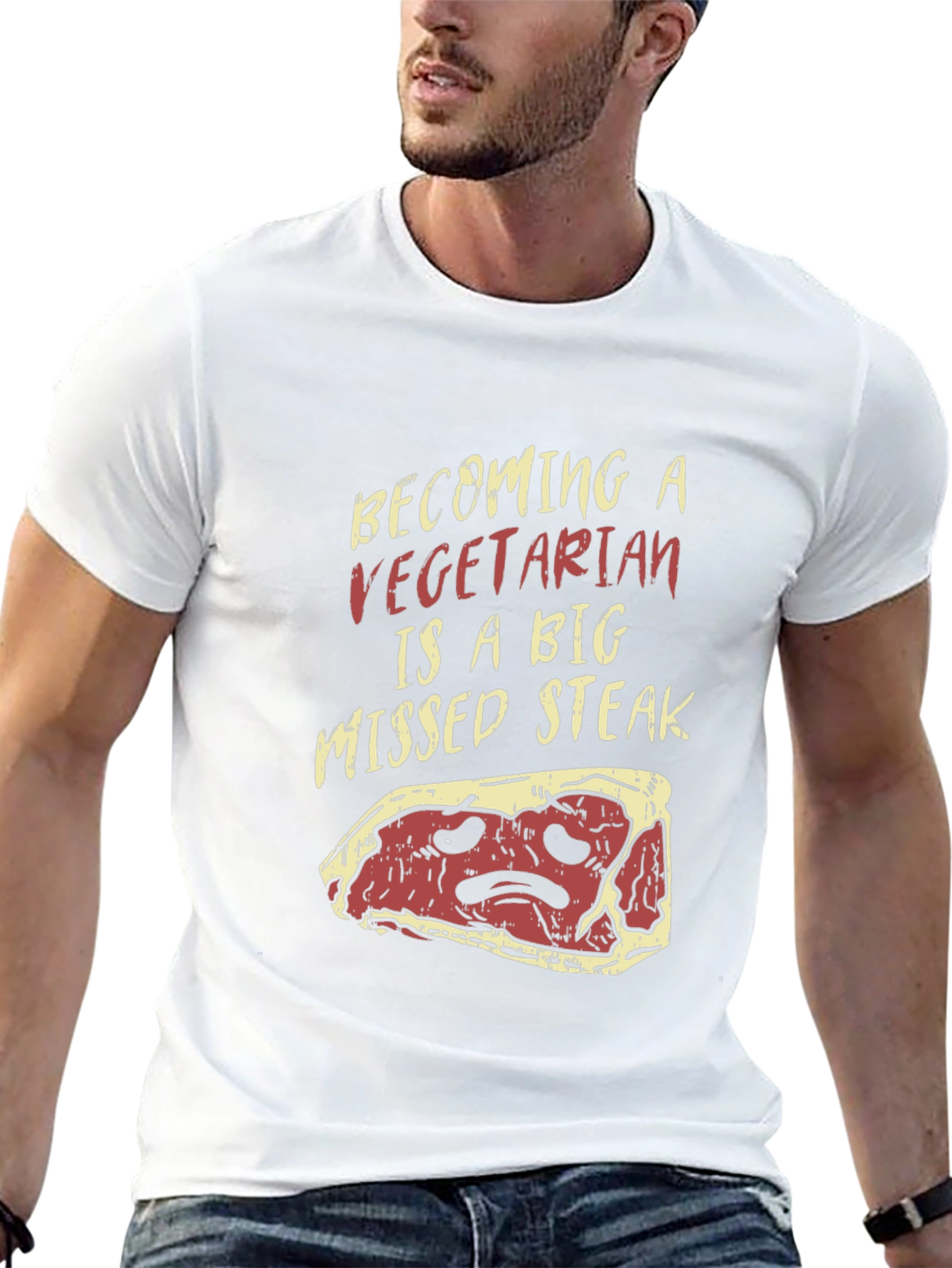 Vegetarian Missed Steak Graphic T-Shirt