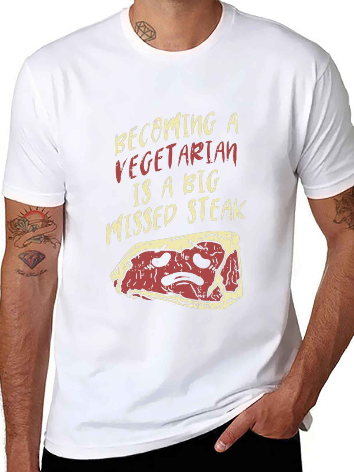 Vegetarian Missed Steak Graphic T-Shirt