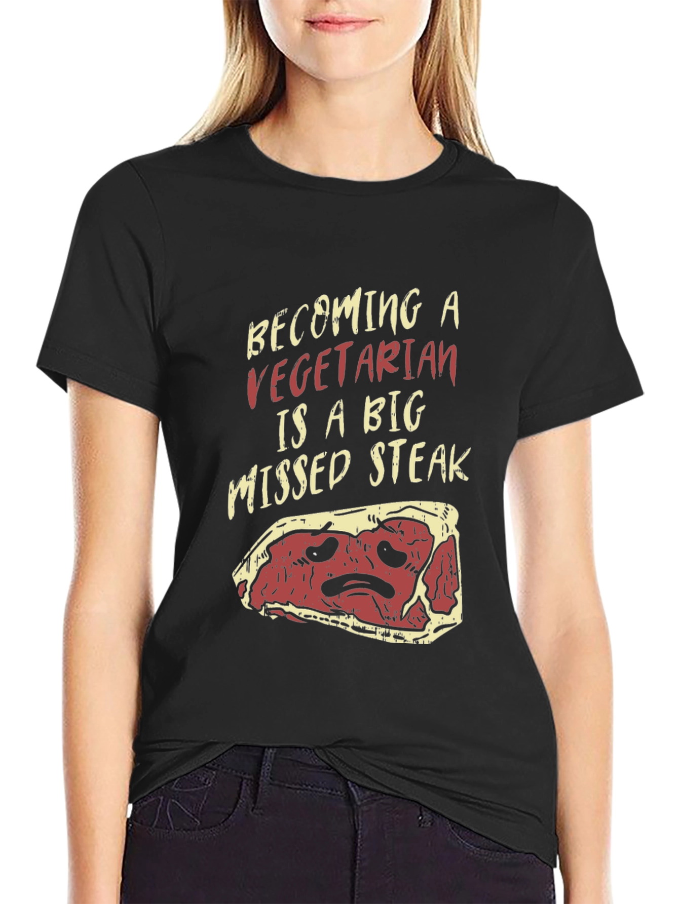 Vegetarian Missed Steak Graphic T-Shirt